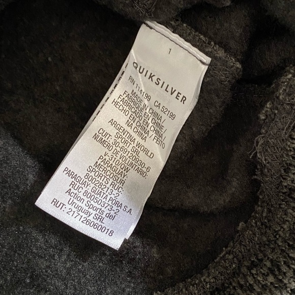 Quicksilver Keller Pull Over Hoodie Mens Small Dark Gray NEW - Picture 5 of 5
